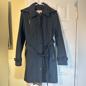 Green Michael Kors belted trench coat